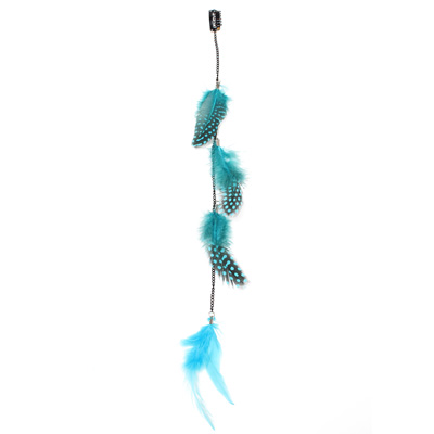 Zac's Alter Ego - Aprox. 37.5cm Polka Dot Feather & Chain Haarverlängerung - Türkis